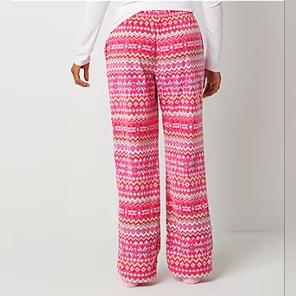 NWT Sleep Chic Cozy Sleep Pants & Socks ~ Pink Fairisle ~ Medium - Picture 2 of 4